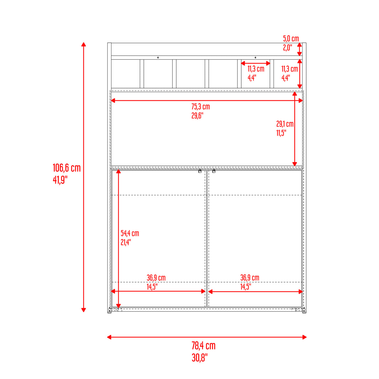 Bar Cuera Capri y Wengue 78.4x106.6cm con Cinco Compartimientos y con Seis Portabotellas - BARES | Bylmo