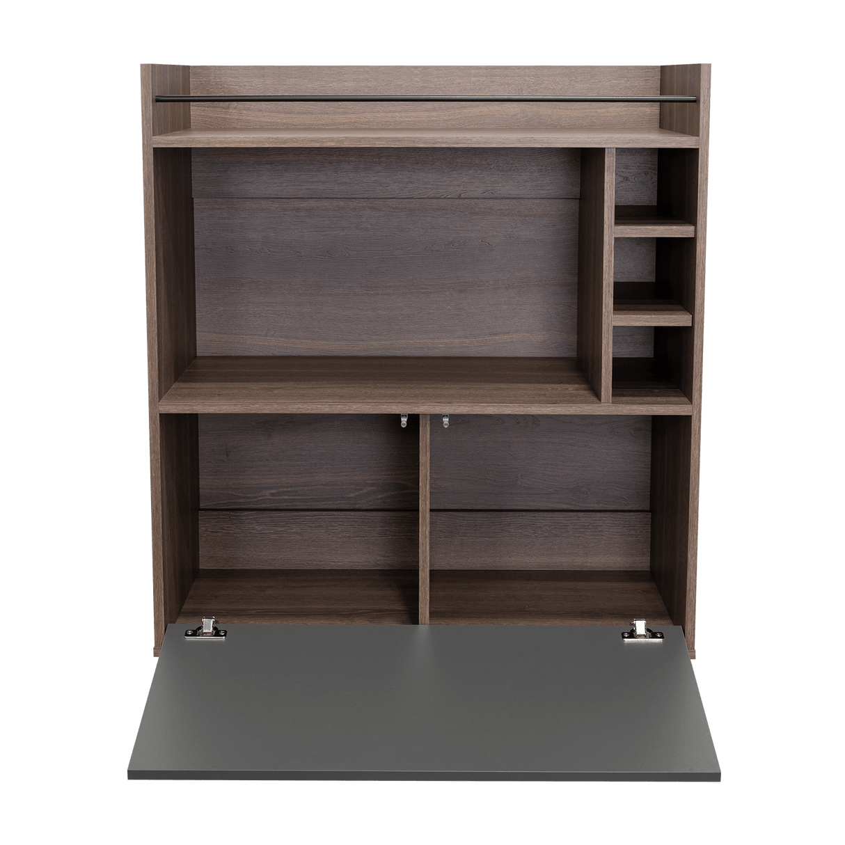 Bar Zurich Milan y Plomo 80x107.1cm con Cinco Compartimientos y con Tres Portabotellas - BARES | Bylmo