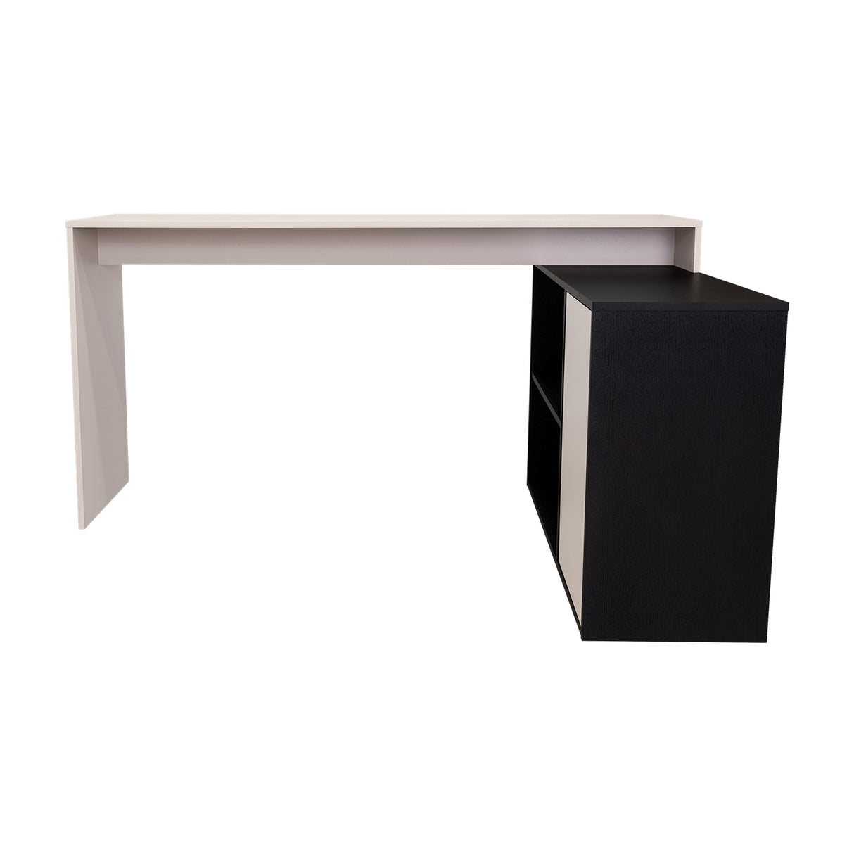 Escritorio en L Cuera Capri y Wengue 150x80cm sin Cajones y con Organizador de Libros - ESCRITORIOS | Bylmo