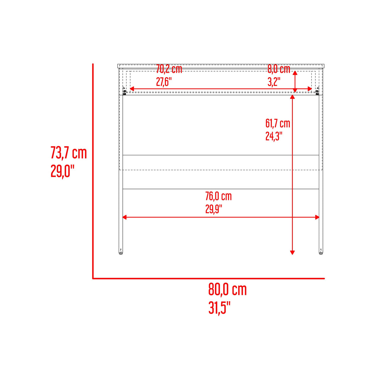 Escritorio Ohio Eco Fresno Europeo y Blanco 80x73cm con Un Cajón - ESCRITORIOS | Bylmo