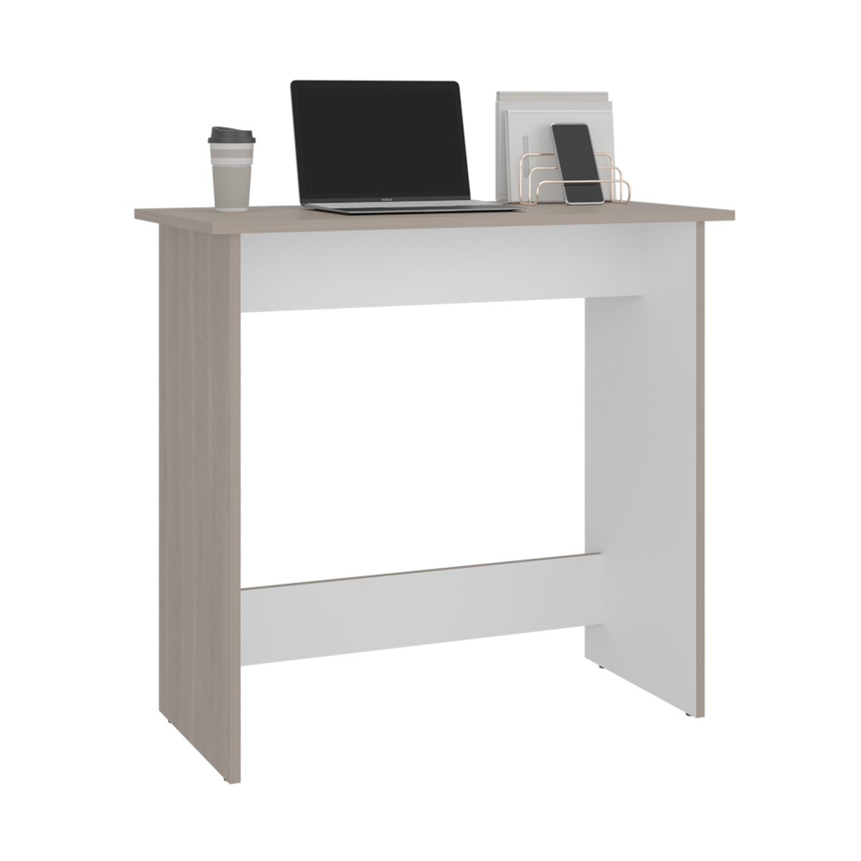 Escritorio Sion Bardolino y Blanco 80x75.6cm sin Cajones - ESCRITORIOS | Bylmo