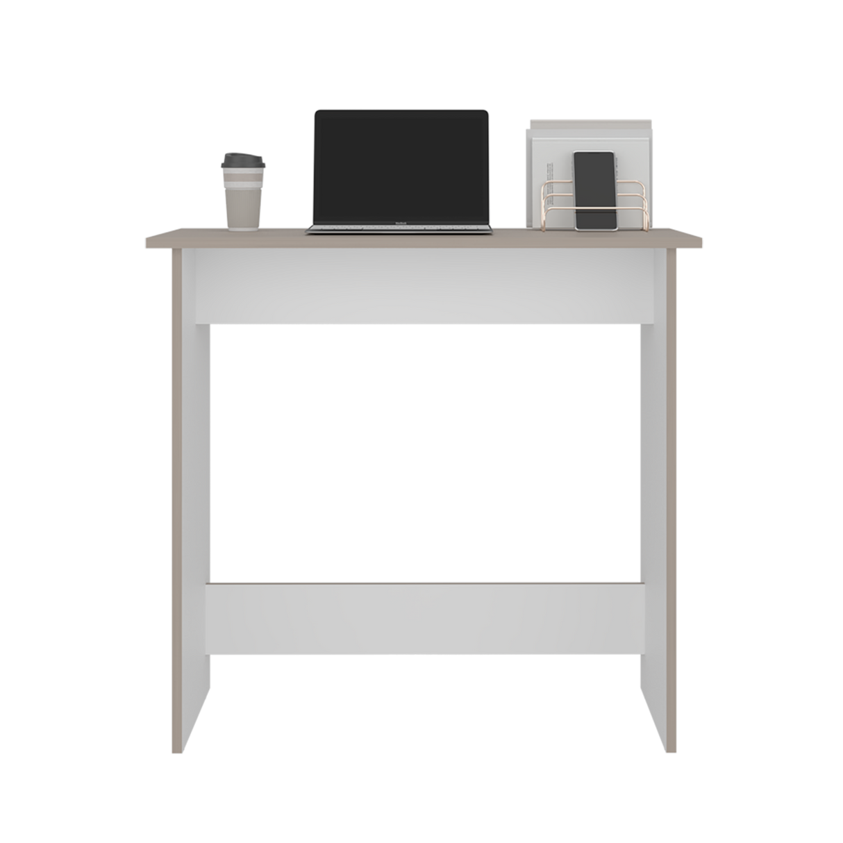 Escritorio Sion Bardolino y Blanco 80x75.6cm sin Cajones - ESCRITORIOS | Bylmo