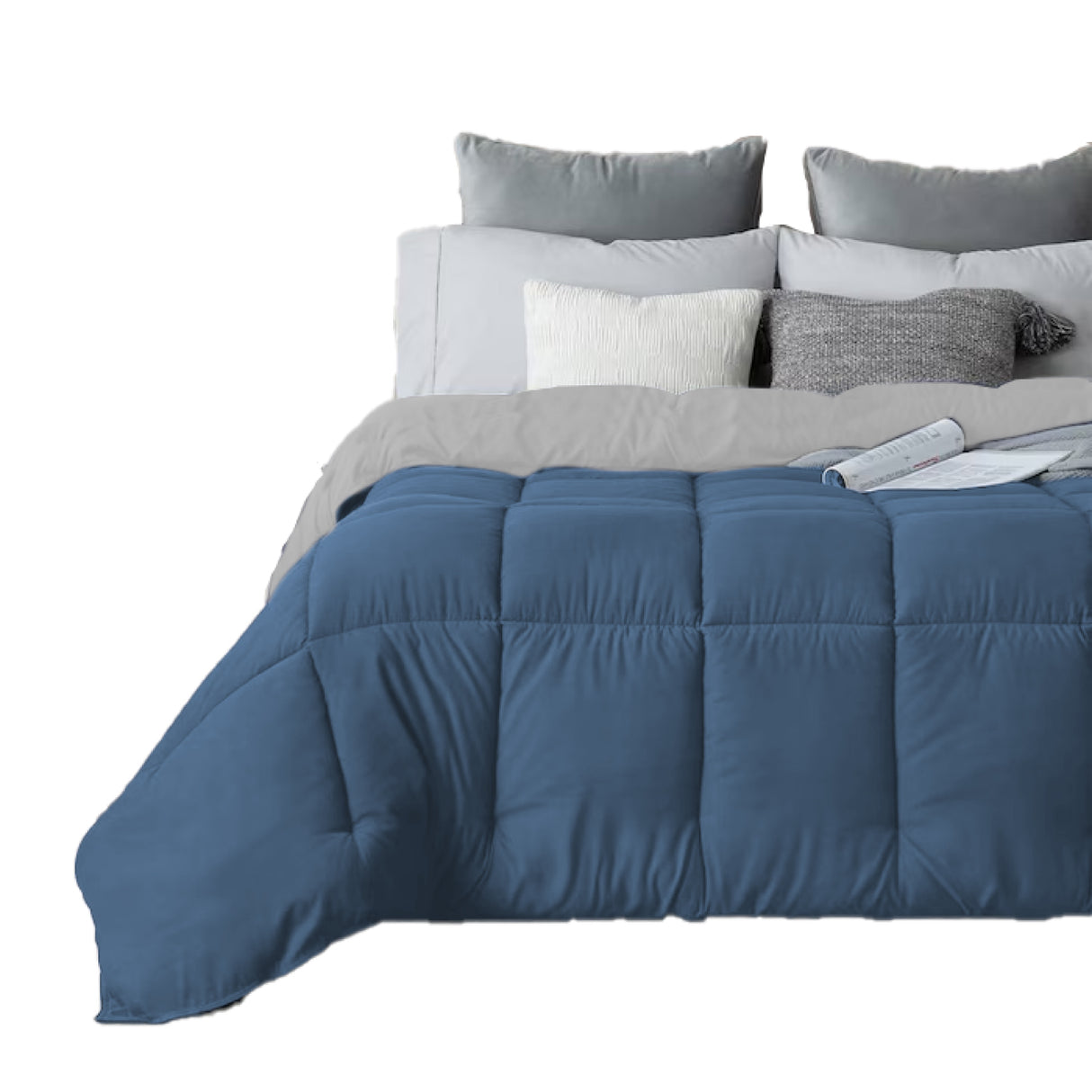 Edredón Acolchado Bicolor Azul y Gris 280x240cm Doble Faz para Cama King - TENDIDOS Y CUBRELECHOS | Bylmo