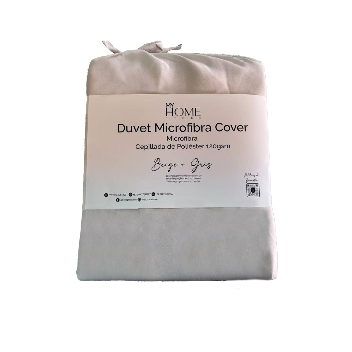 Funda de Duvet Acolchado Bicolor Beige y Gris 280x240cm Doble Faz para Cama King - TENDIDOS Y CUBRELECHOS | Bylmo