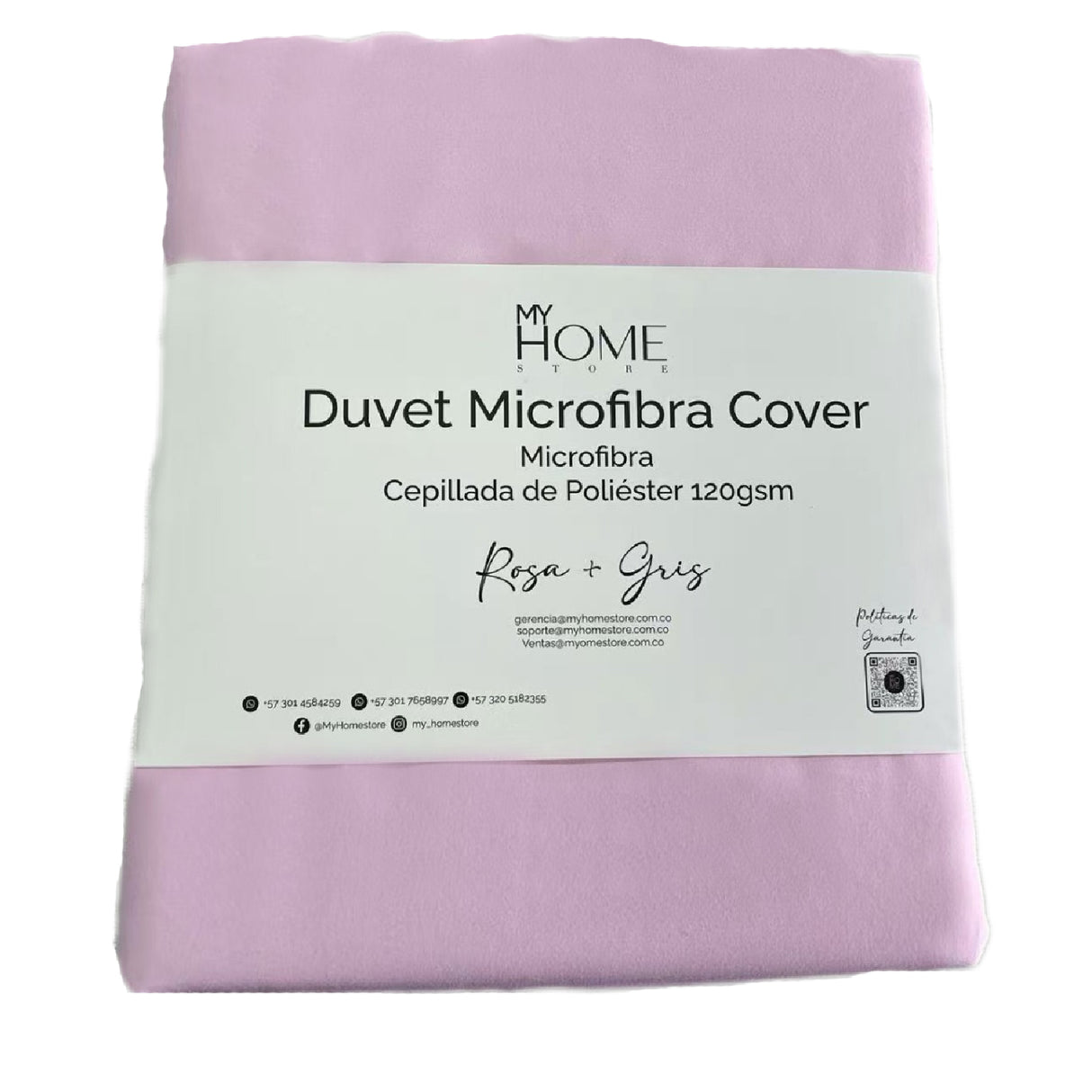 Combo Funda Duvet con Plumón Acolchado Bicolor Rosado y Gris 220x240cm Doble Faz para Cama Doble - TENDIDOS Y CUBRELECHOS | Bylmo