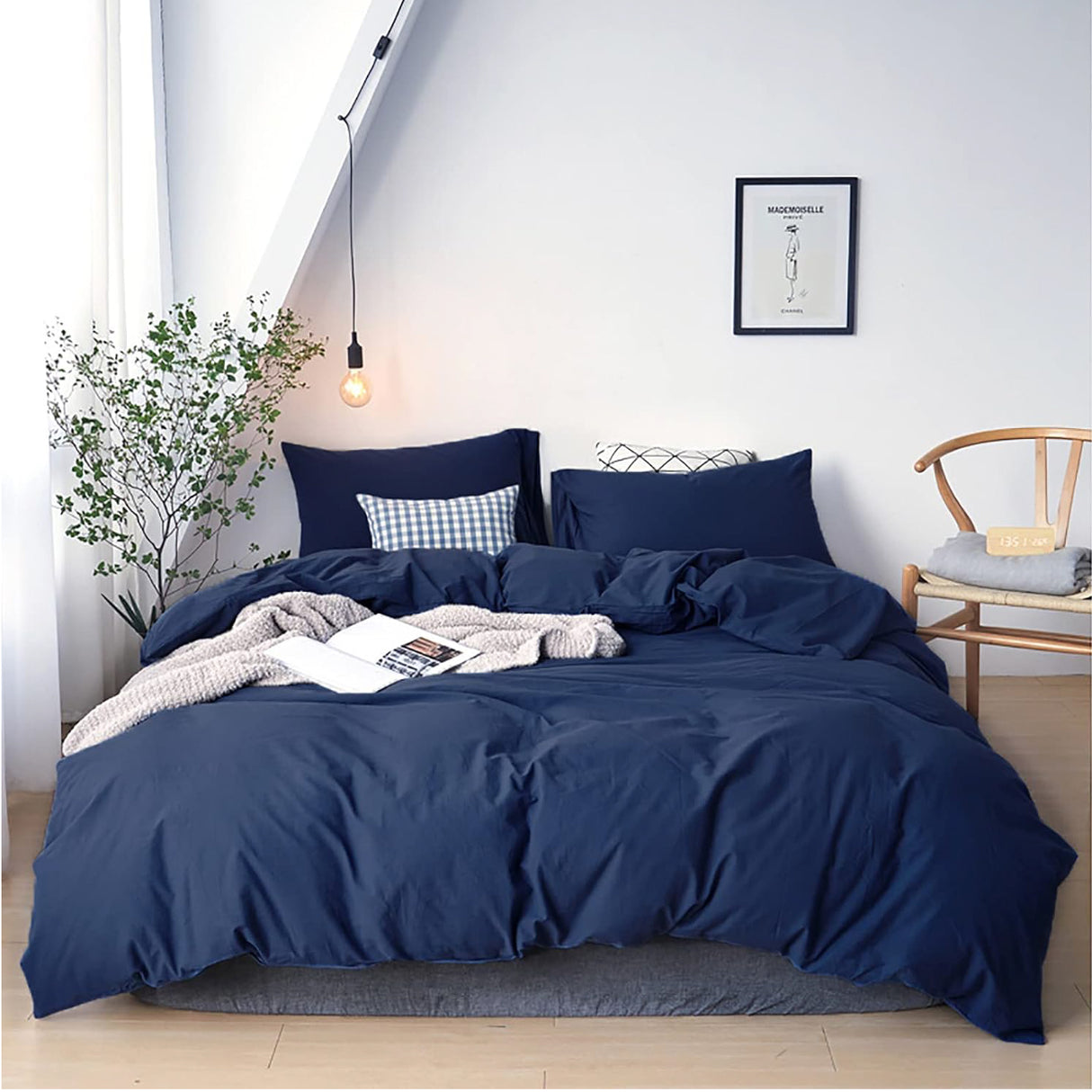 Funda de Duvet Acolchado Conttont Azul Oscuro 240x240cm Doble Faz para Cama Queen - TENDIDOS Y CUBRELECHOS | Bylmo