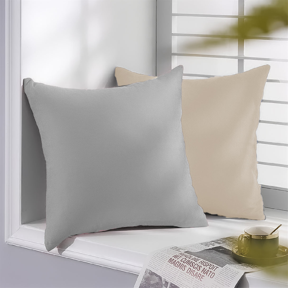 Combo Edredón Acolchado Bicolor Beige y Gris Claro 240x240cm Doble Faz para Cama Queen - TENDIDOS Y CUBRELECHOS | Bylmo