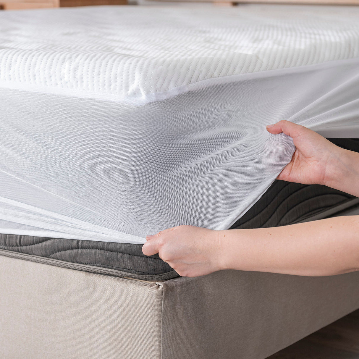 Protector de Colchón FreshComfort Blanco 270x260cm Antifluido para Cama King 200 X 200 Cm - PROTECTORES DE COLCHON | Bylmo