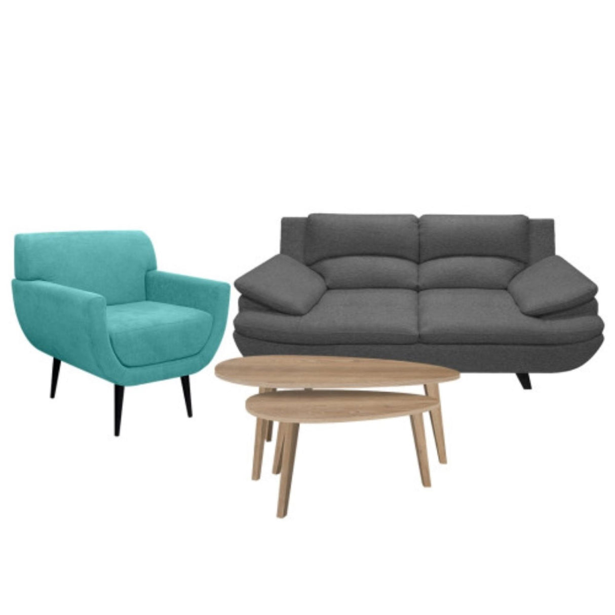 Sala Cindy Gris 180x85cm de Tres Puestos con Apoya Brazos y Resistente a Rasguños - SOFAS Y POLTRONAS | Bylmo