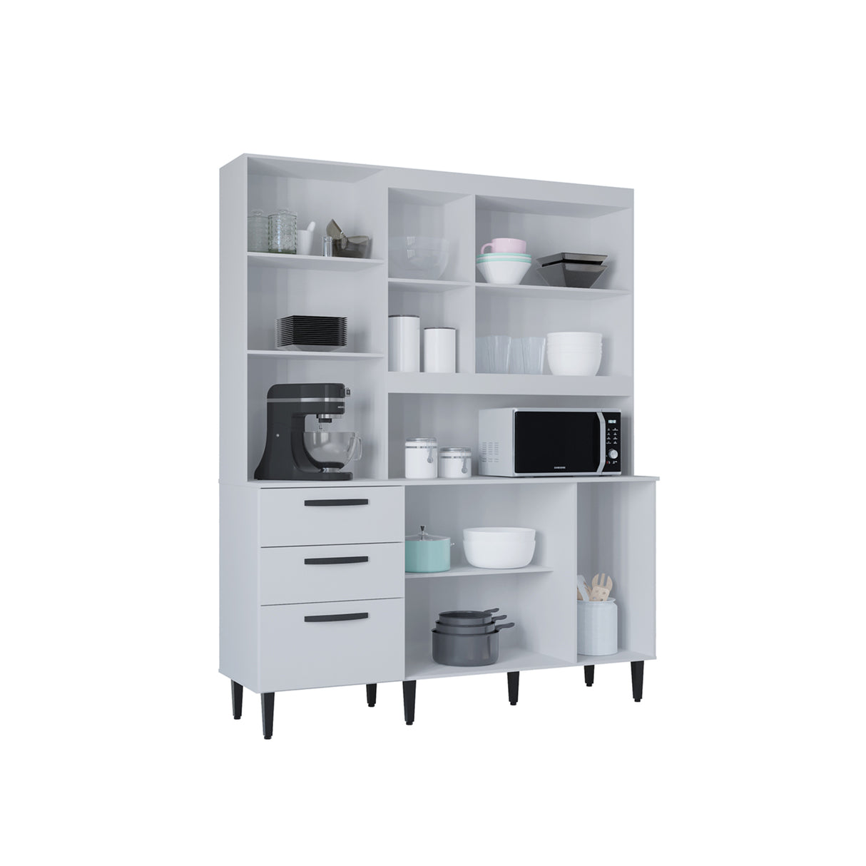 Alacena Catarina Blanco 160x200cm con Dos Cajones y Seis Puertas