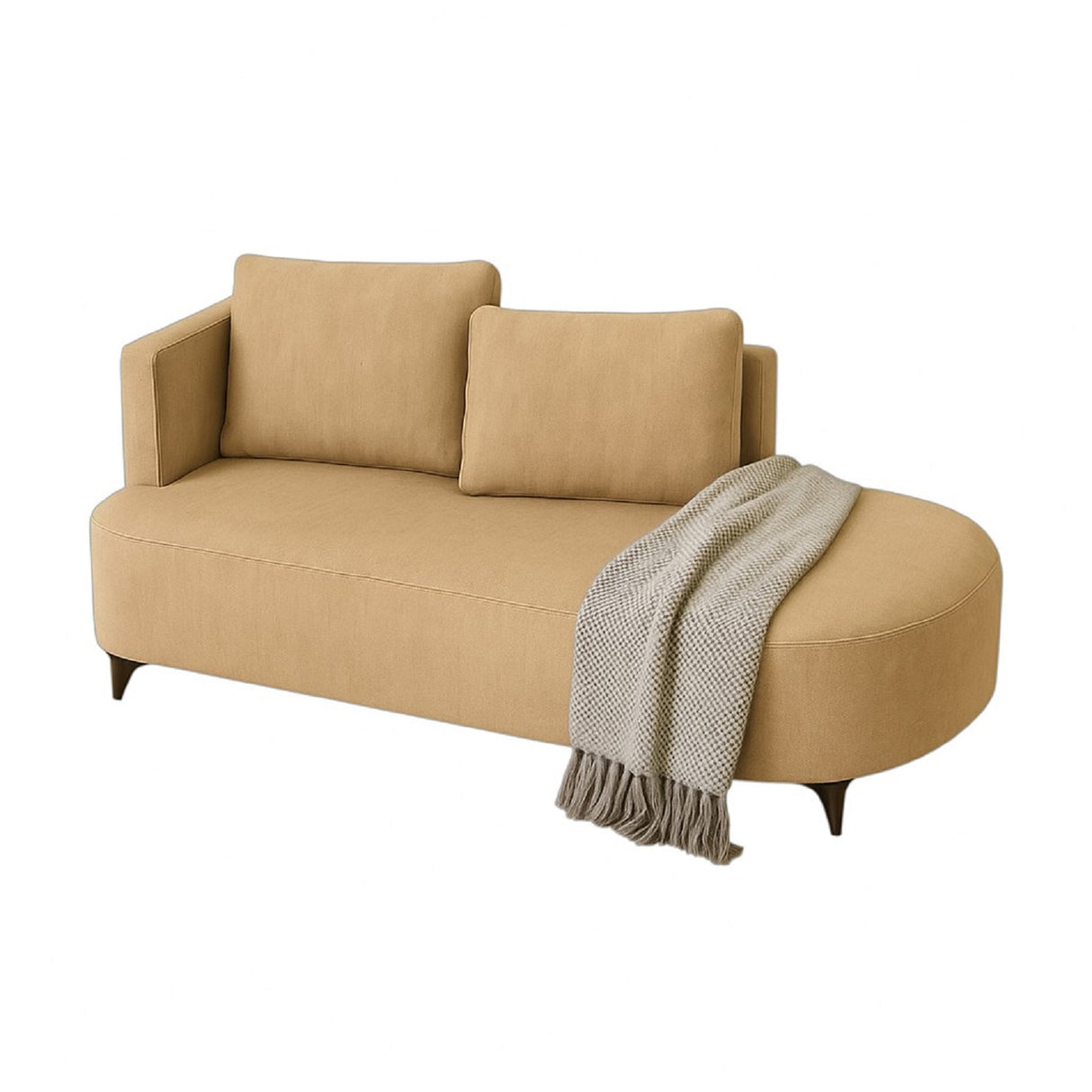 Sofá Dubai Curvo Beige 160x70cm De Tres Puestos Antifluido - SOFAS Y POLTRONAS | Bylmo