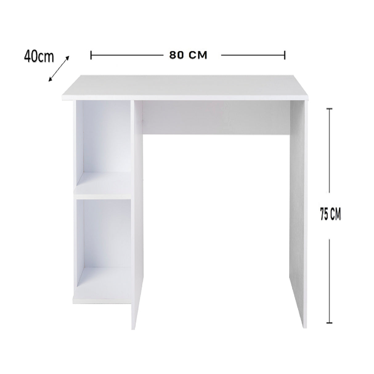 Combo Panel Tocador con Escritorio Hollywood Blanco 80x70cm de Un Puesto con Iluminación LED - TOCADORES | Bylmo
