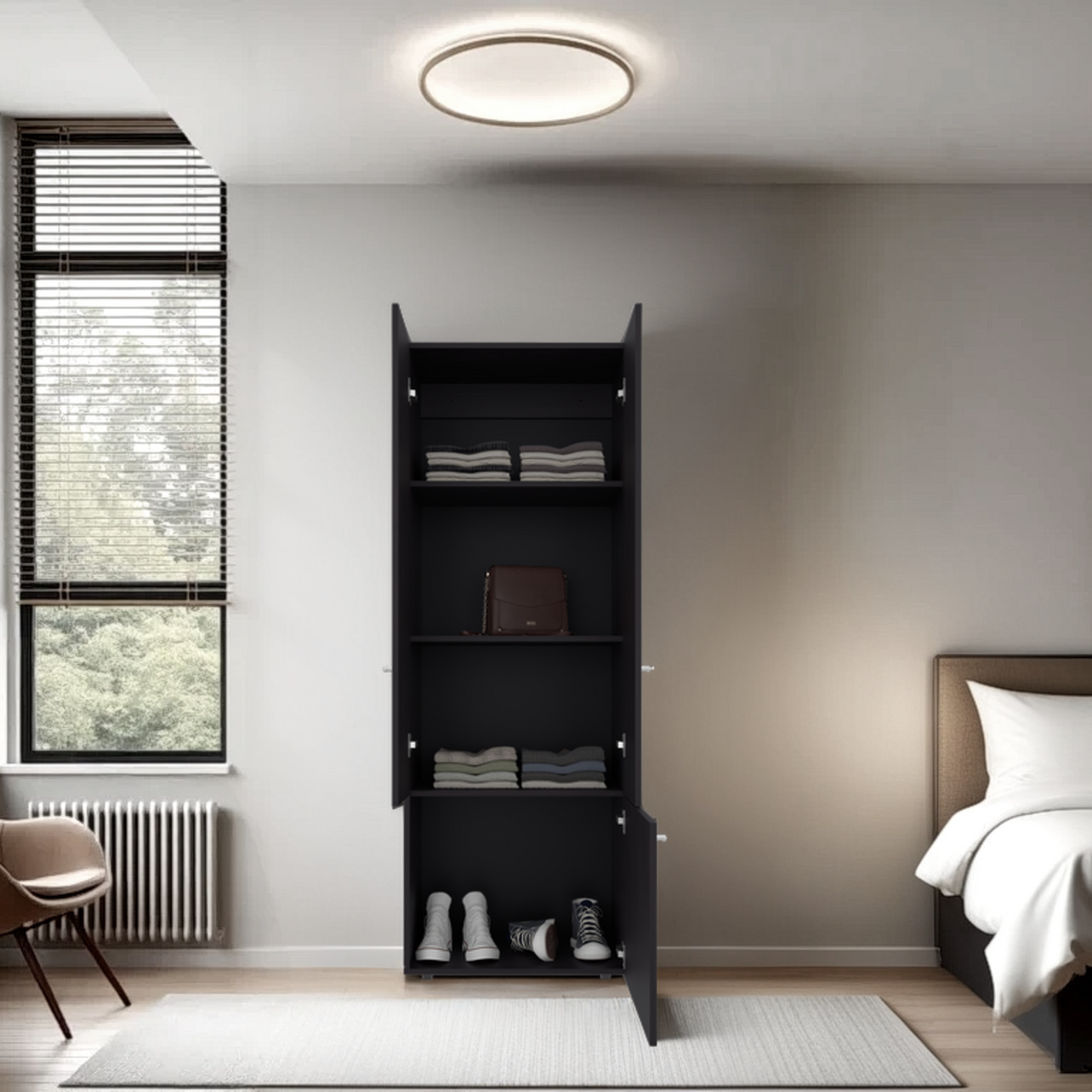 Closet Tuhogar Wengue 60x170cm sin Cajones y con Tres Puertas - CLOSETS | Bylmo