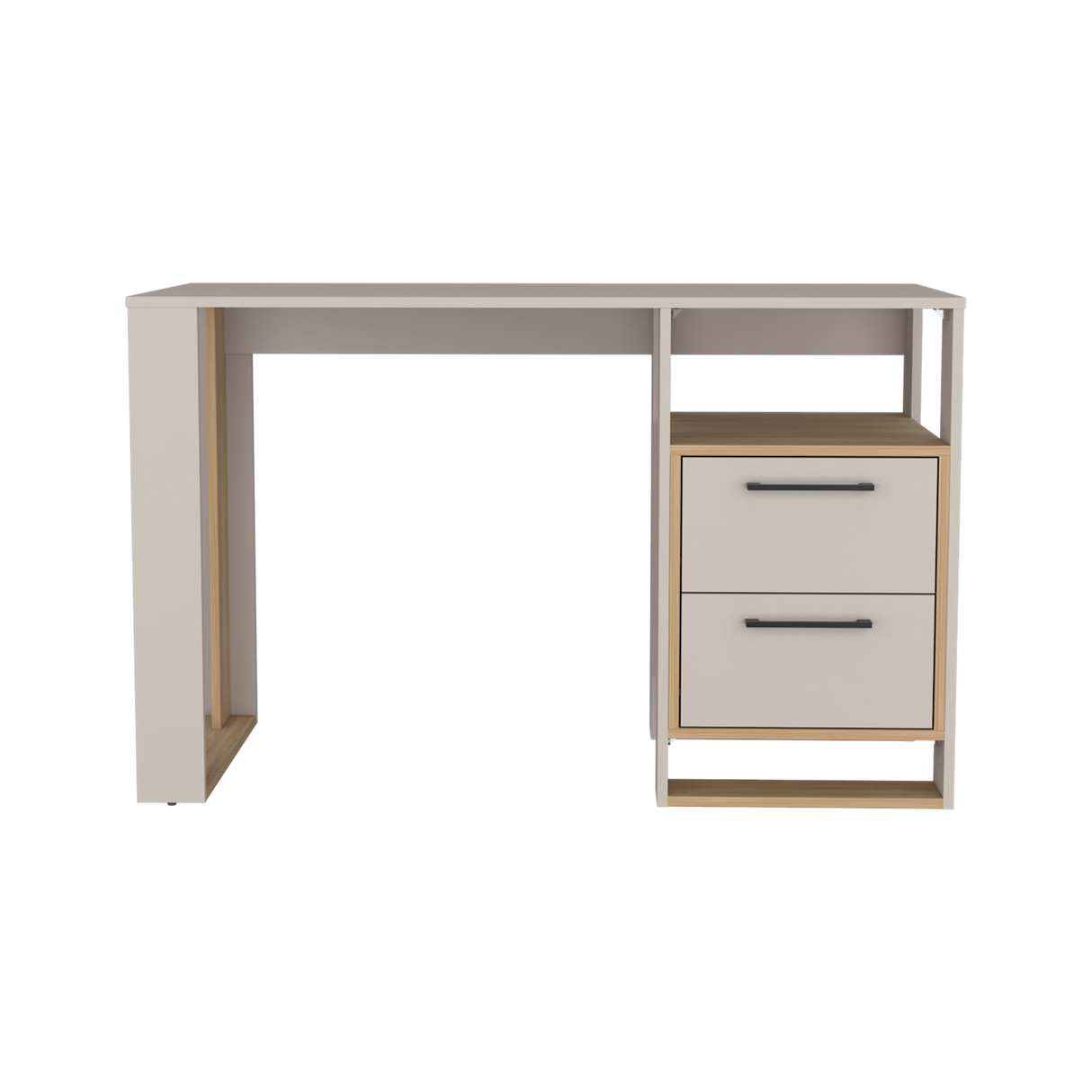 Escritorio Verlot Capri y Fresno 120x75cm con Dos Cajones y con Organizador de Libros - ESCRITORIOS | Bylmo