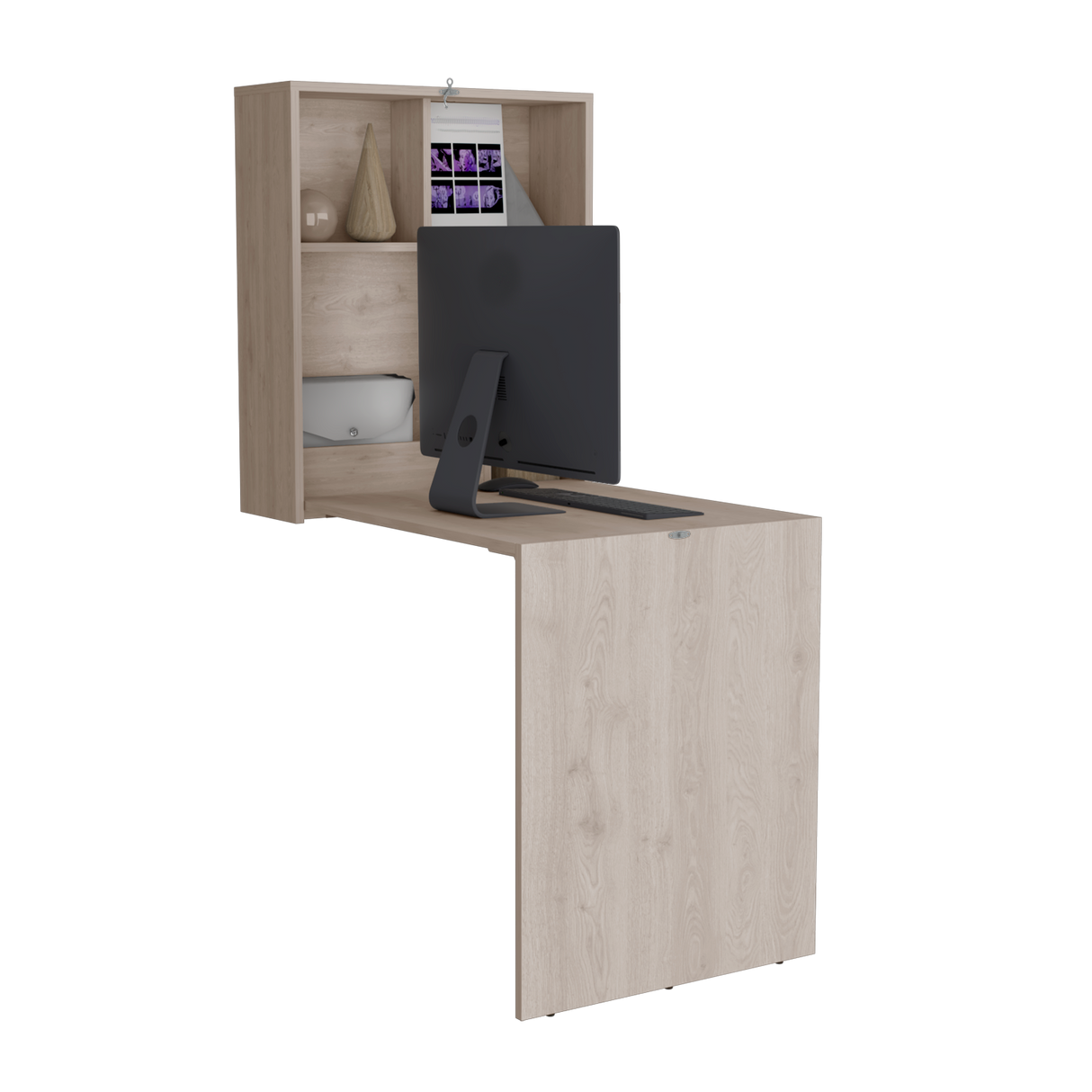 Escritorio Plegable Klapar Bardolino 60.1x72.7cm Flotante y con Organizador de Libros - ESCRITORIOS | Bylmo