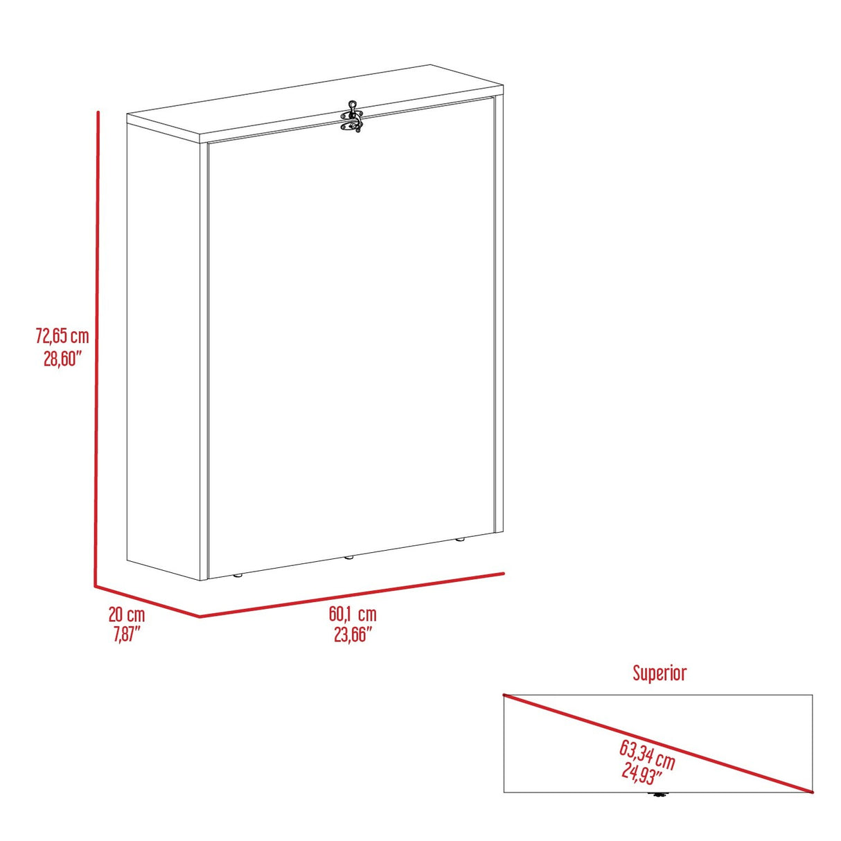 Escritorio Plegable Klapar Bardolino 60.1x72.7cm Flotante y con Organizador de Libros - ESCRITORIOS | Bylmo
