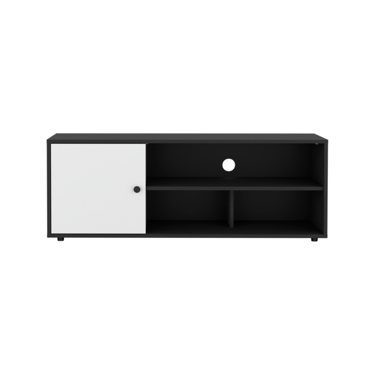 Rack de TV Noah Wengue y Blanco 120x44cm para TV Hasta 55" Pulgadas con Cinco Compartimientos - MUEBLES DE TV | Bylmo