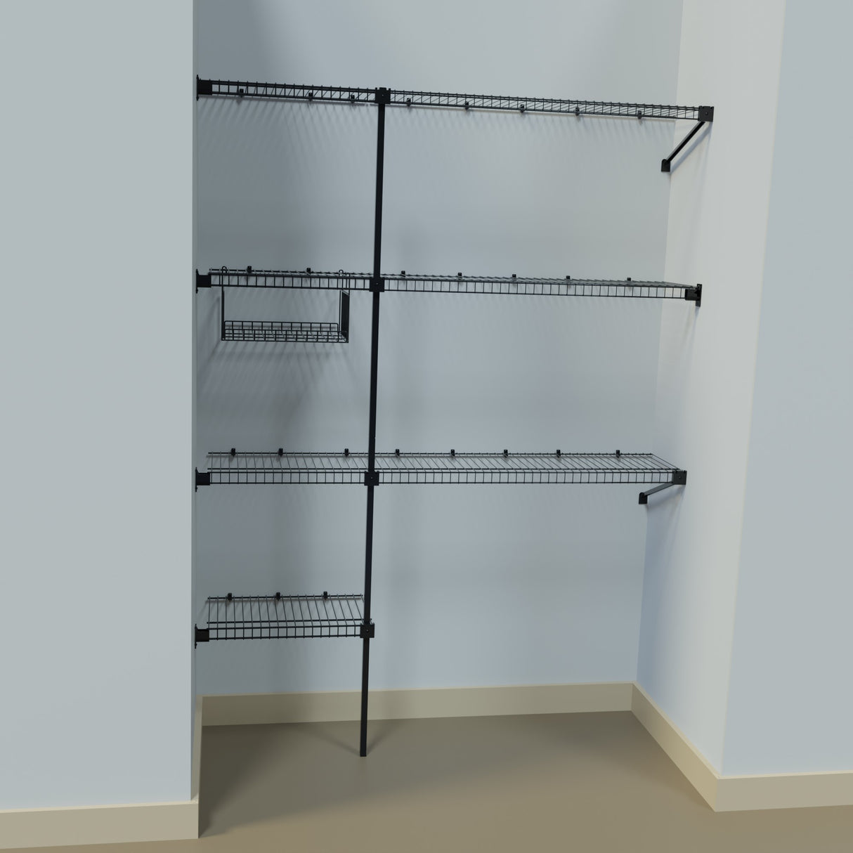 Closet Junior Negro 150x200cm con Un Cajón y con Cinco Compartimientos - CLOSETS | Bylmo