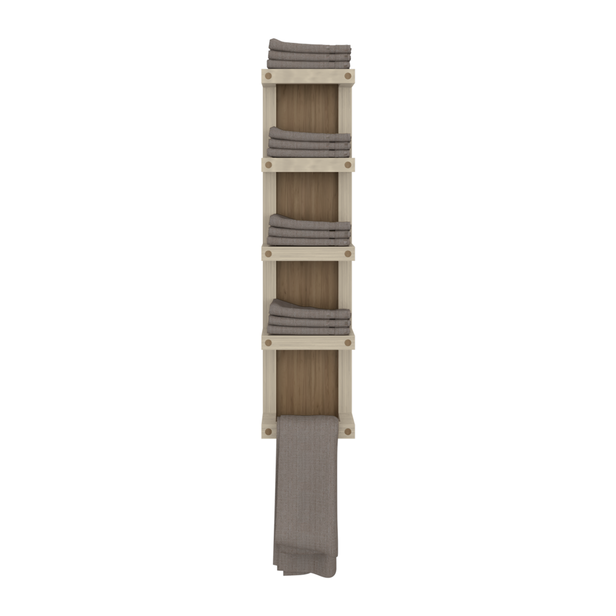 Toallero de Pared Flotante Arlington Fresno Europeo 20x79cm con Cuatro Entrepaños - OTROS MUEBLES PARA BANHO | Bylmo