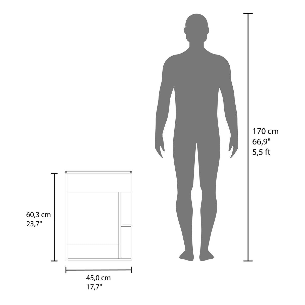 Mueble para Lavamanos Flotante Colton Wengue 45x60.3cm Individual con Lavamanos - MUEBLES PARA LAVAMANOS | Bylmo