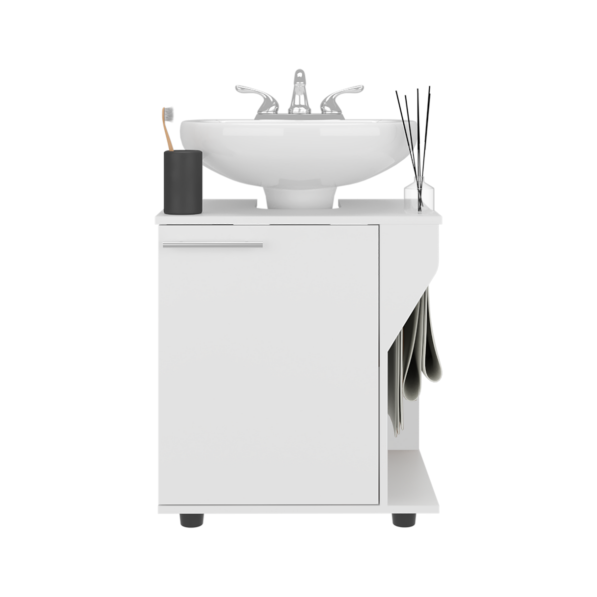 Mueble para Lavamanos Phillips Blanco 56x62.1cm Individual sin Lavamanos - MUEBLES PARA LAVAMANOS | Bylmo