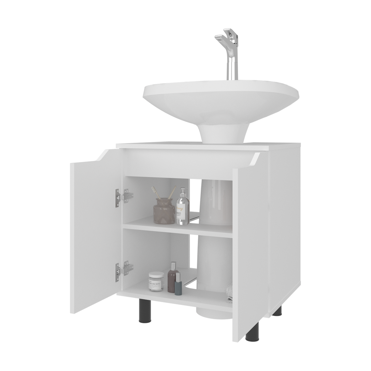 Mueble para Lavamanos Marlo Blanco 55x63cm Individual sin Lavamanos - MUEBLES PARA LAVAMANOS | Bylmo