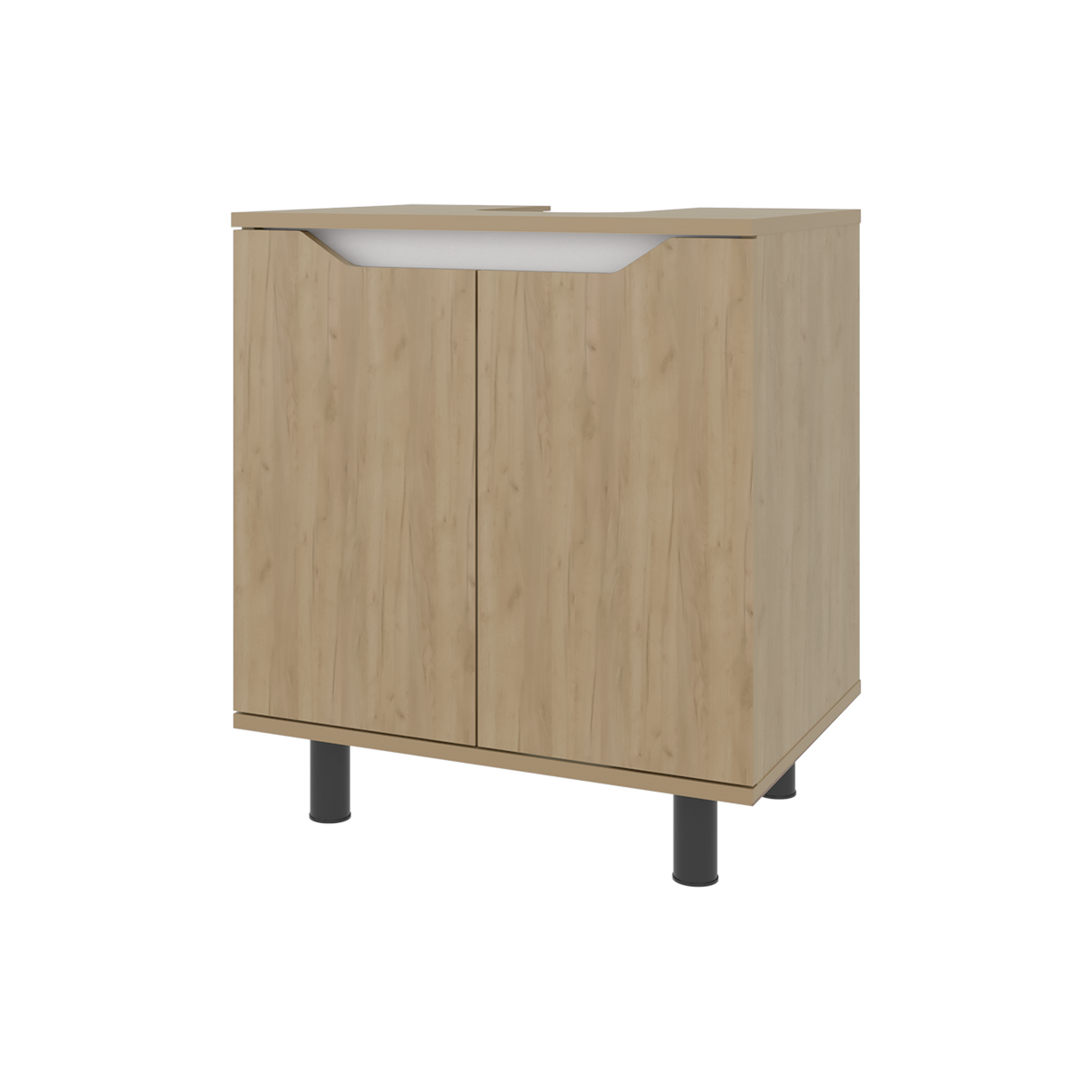 Mueble para Lavamanos Marlo Fresno Europeo y Blanco 55x63cm Individual sin Lavamanos - MUEBLES PARA LAVAMANOS | Bylmo