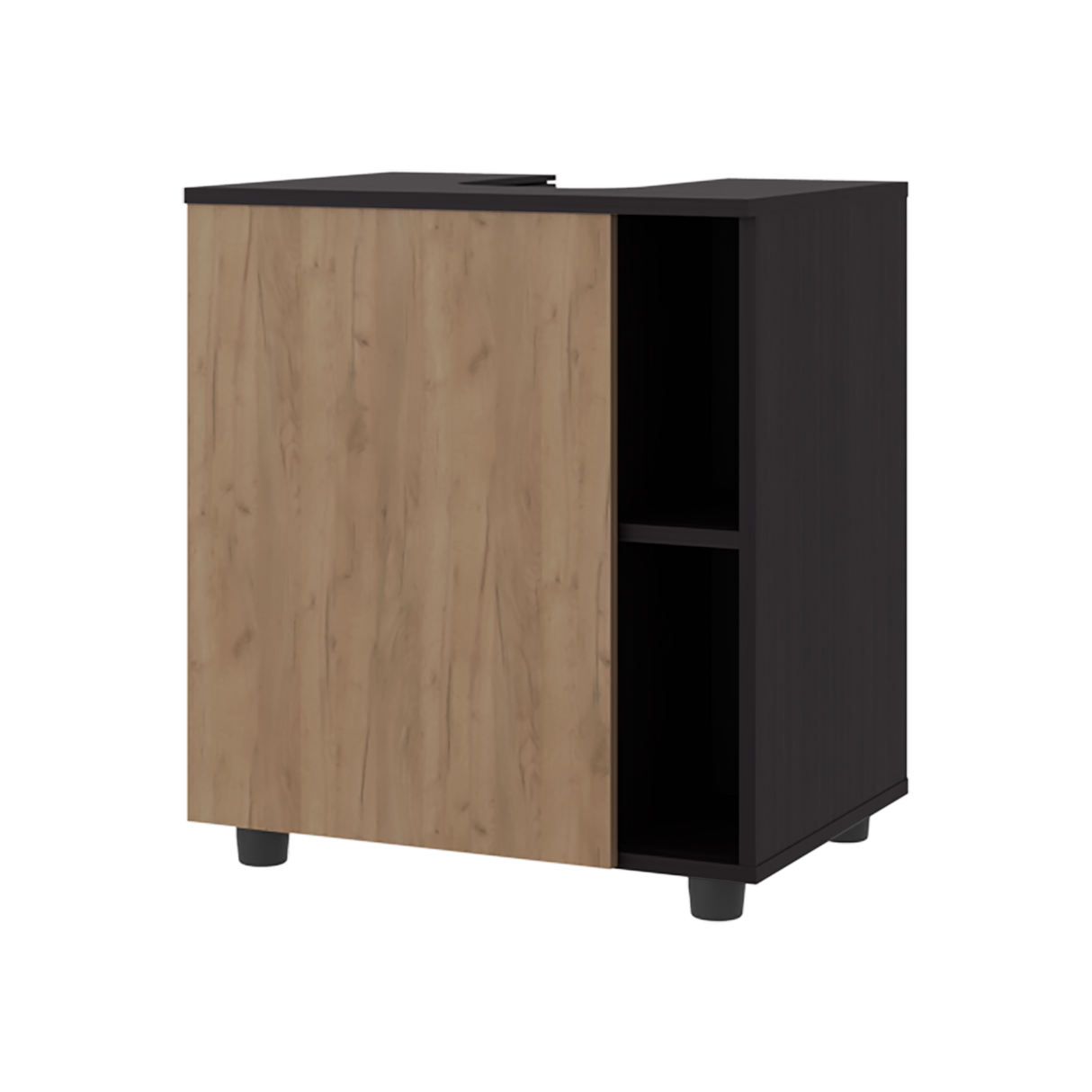 Mueble para Lavamanos Pascuale Wengue y Fresno Europeo 55x62cm Individual sin Lavamanos - MUEBLES PARA LAVAMANOS | Bylmo