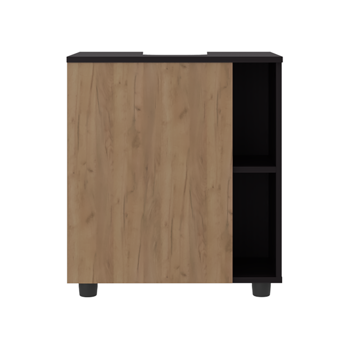 Mueble para Lavamanos Pascuale Wengue y Fresno Europeo 55x62cm Individual sin Lavamanos - MUEBLES PARA LAVAMANOS | Bylmo