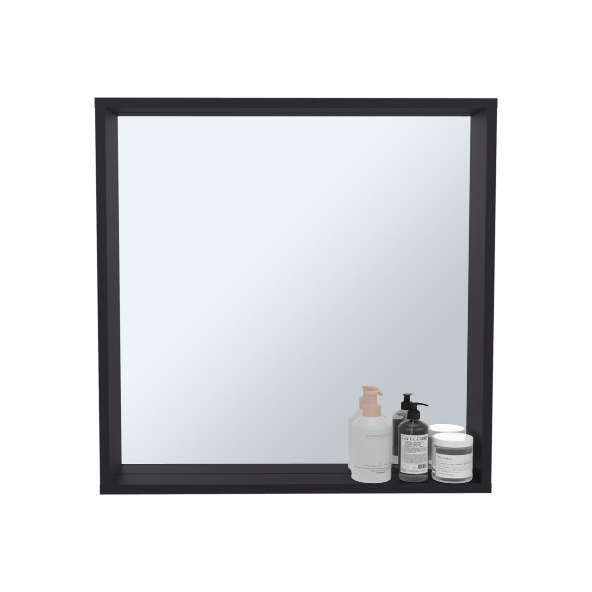 Gabinete de Baño Dakota Wengue 60x60cm Rectangular con Espejo y sin Puertas - GABINETES DE BANHO | Bylmo