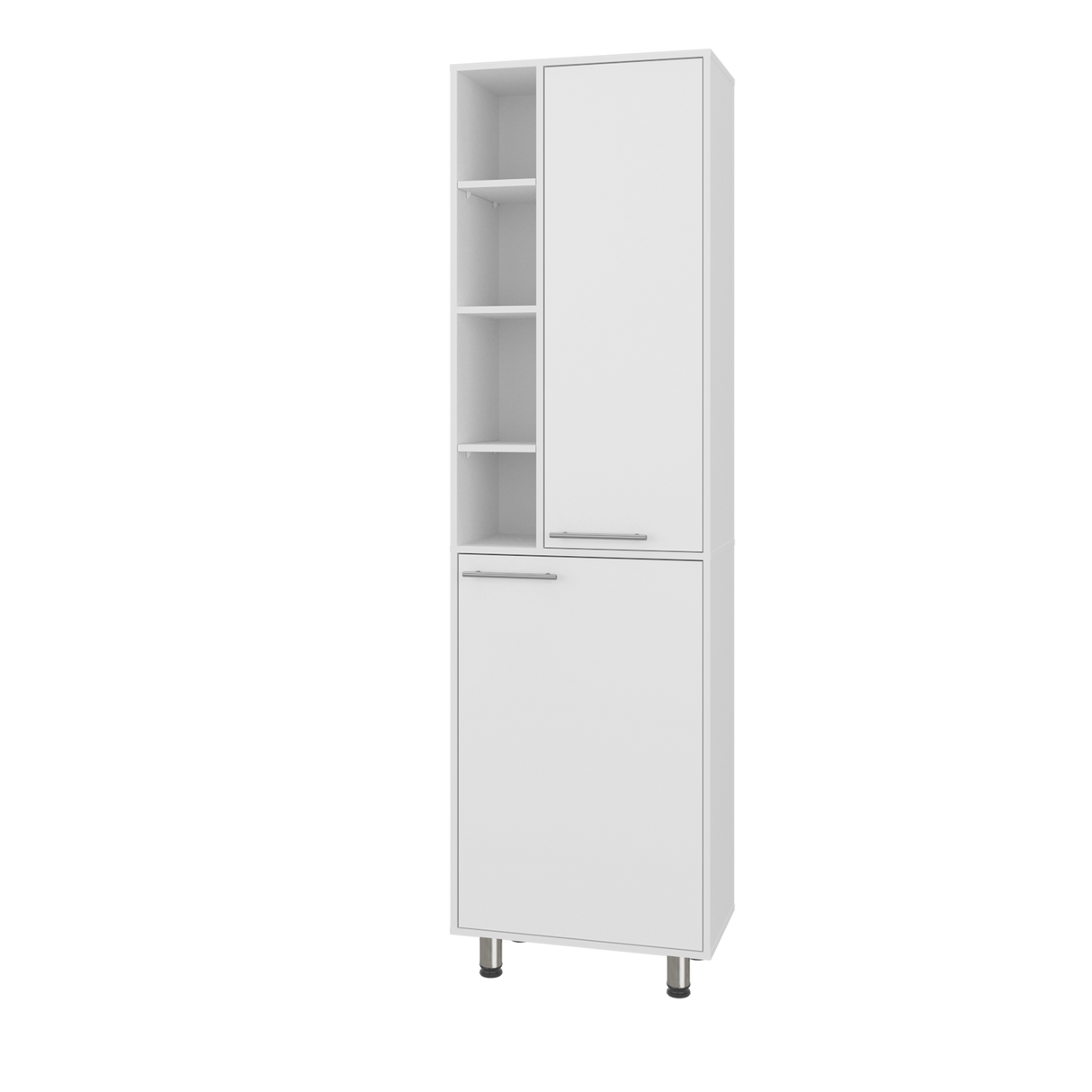 Alacena Burton Blanco 58.6x204cm con Patas y con Dos Puertas - ALACENAS Y MUEBLES MICROONDAS | Bylmo