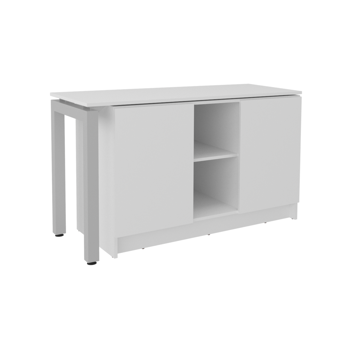 Escritorio Alfie Blanco 120x72.5cm sin Cajones con Organizador de Libros y con Archivador - ESCRITORIOS | Bylmo