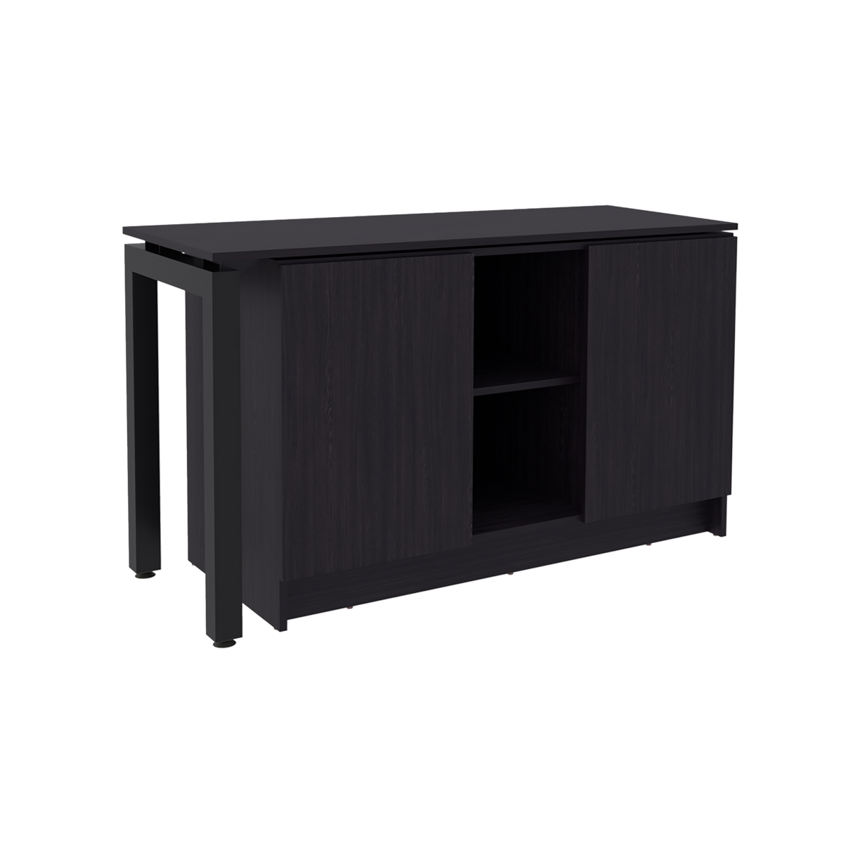 Escritorio Alfie Wengue 120x72.5cm sin Cajones con Organizador de Libros y con Archivador - ESCRITORIOS | Bylmo