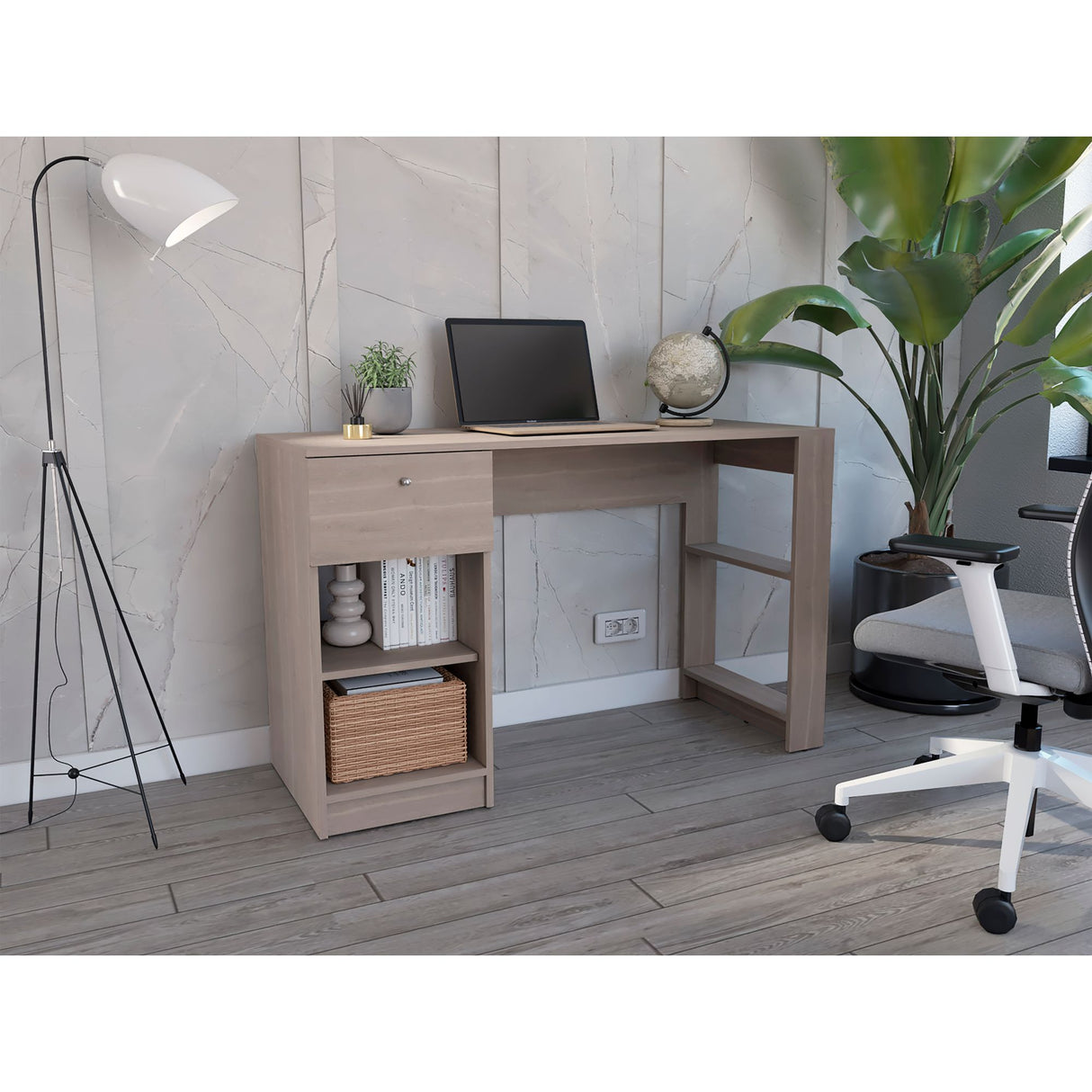 Escritorio Home Bardolino 120.2x75.3cm con Un Cajón y con Organizador de Libros - ESCRITORIOS | Bylmo