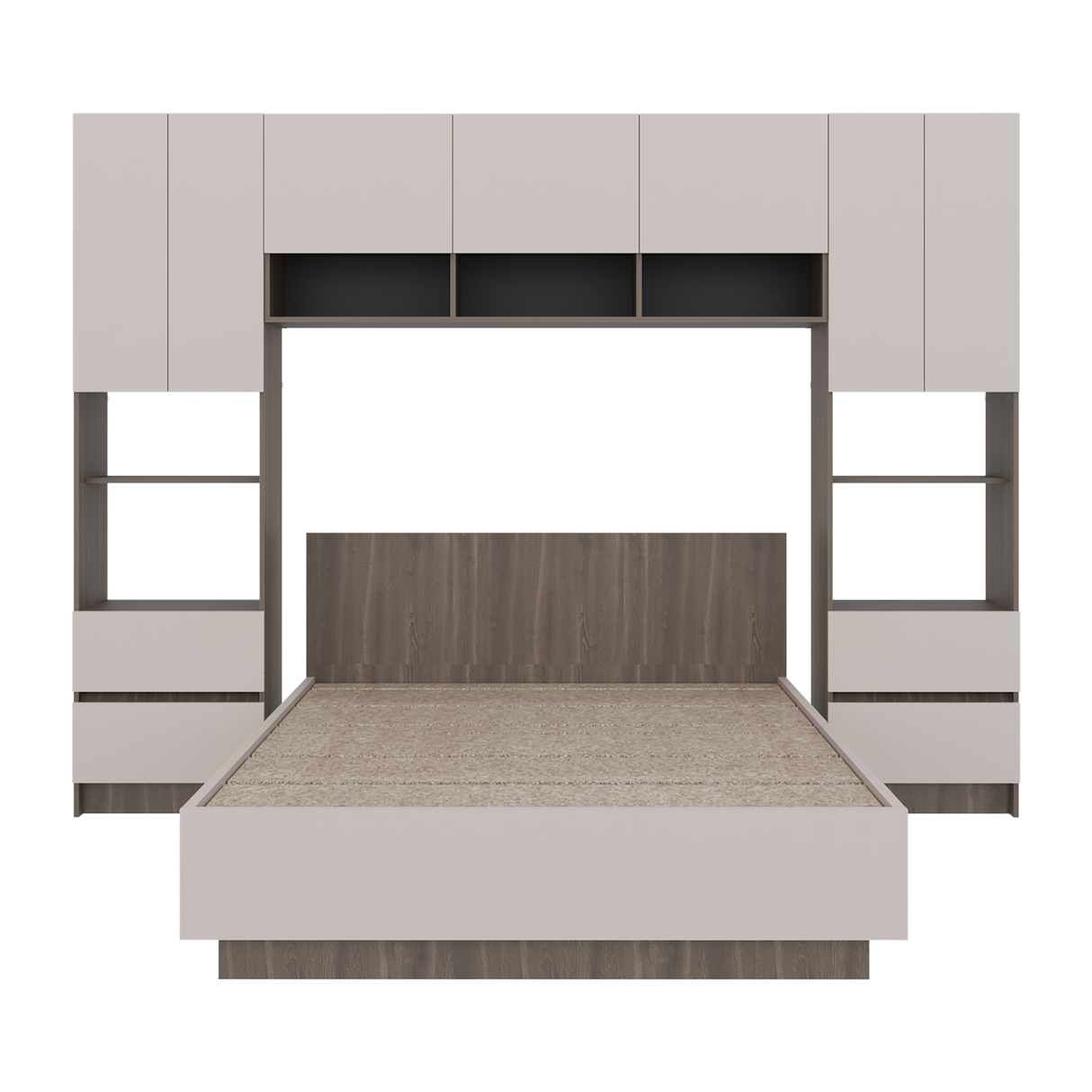 Combo Cama y Closet St Denis Milan y Capri 272x200cm para Cama Doble 140 X 190 CM con Cabecero - CAMAS | Bylmo