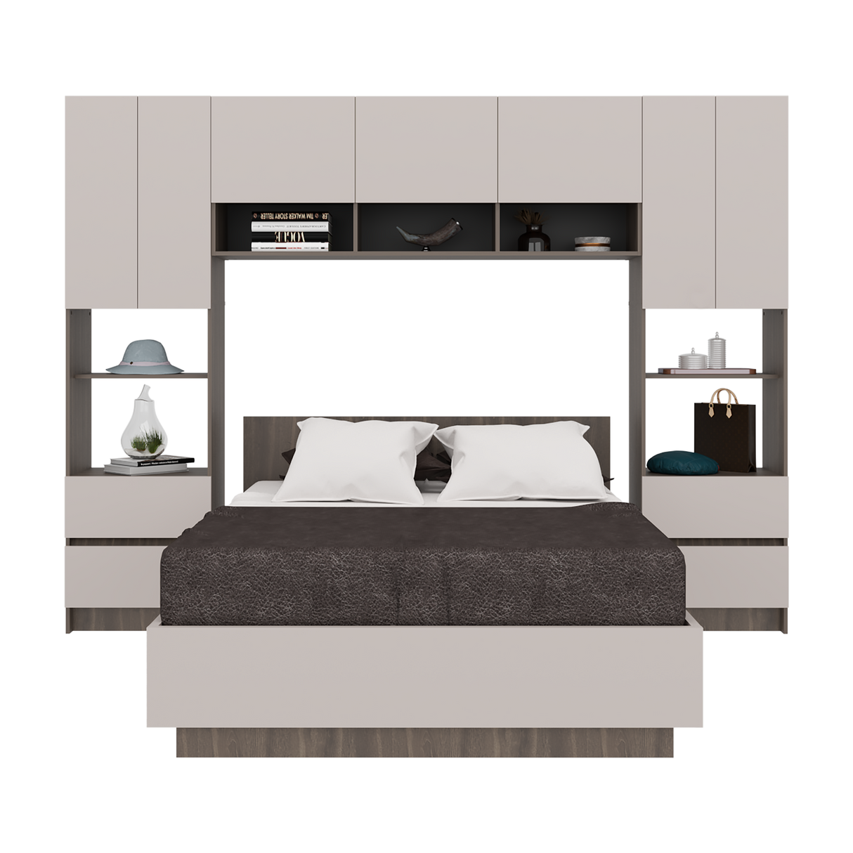 Combo Cama y Closet St Denis Milan y Capri 272x200cm para Cama Doble 140 X 190 CM con Cabecero - CAMAS | Bylmo