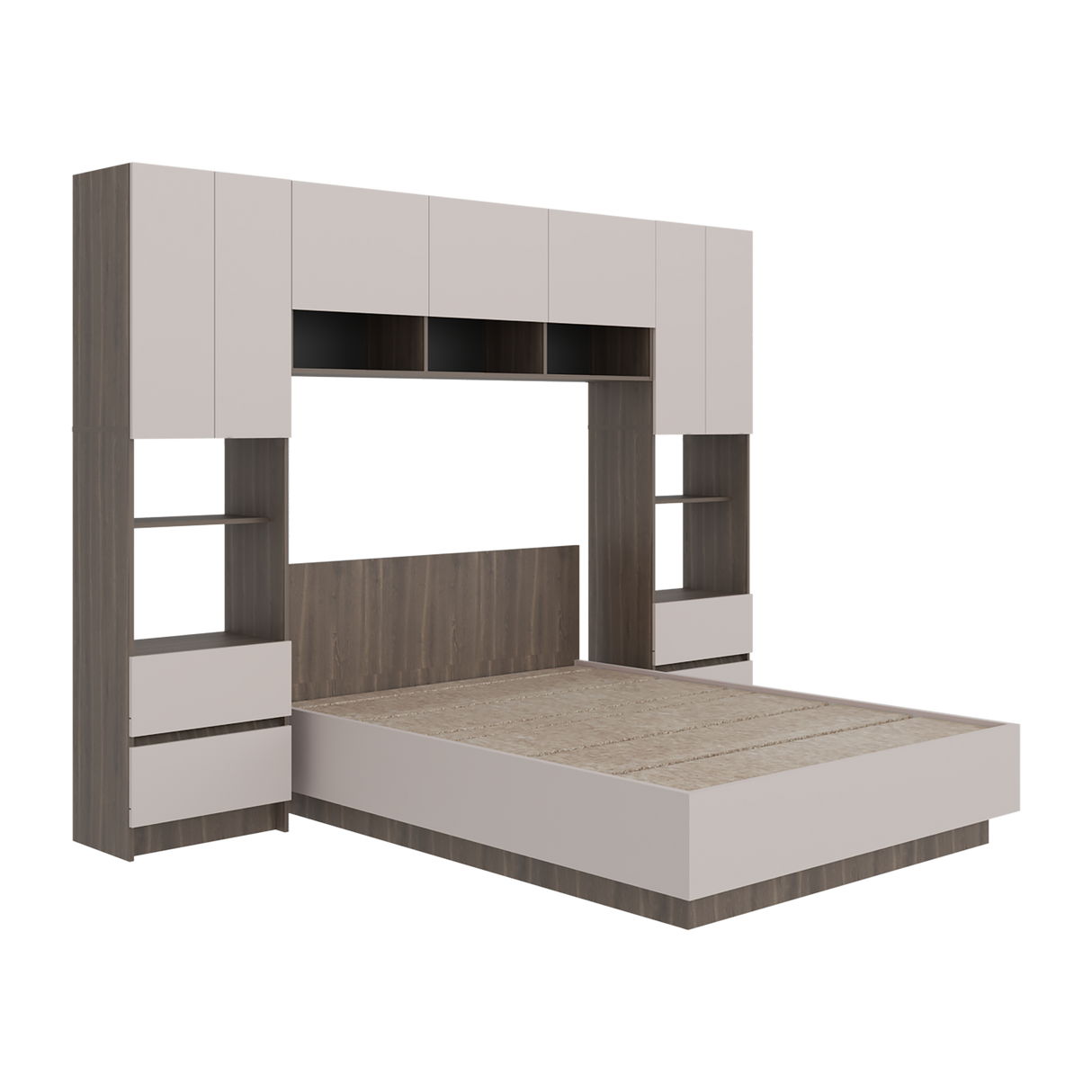 Combo Cama y Closet St Denis Milan y Capri 272x200cm para Cama Doble 140 X 190 CM con Cabecero - CAMAS | Bylmo