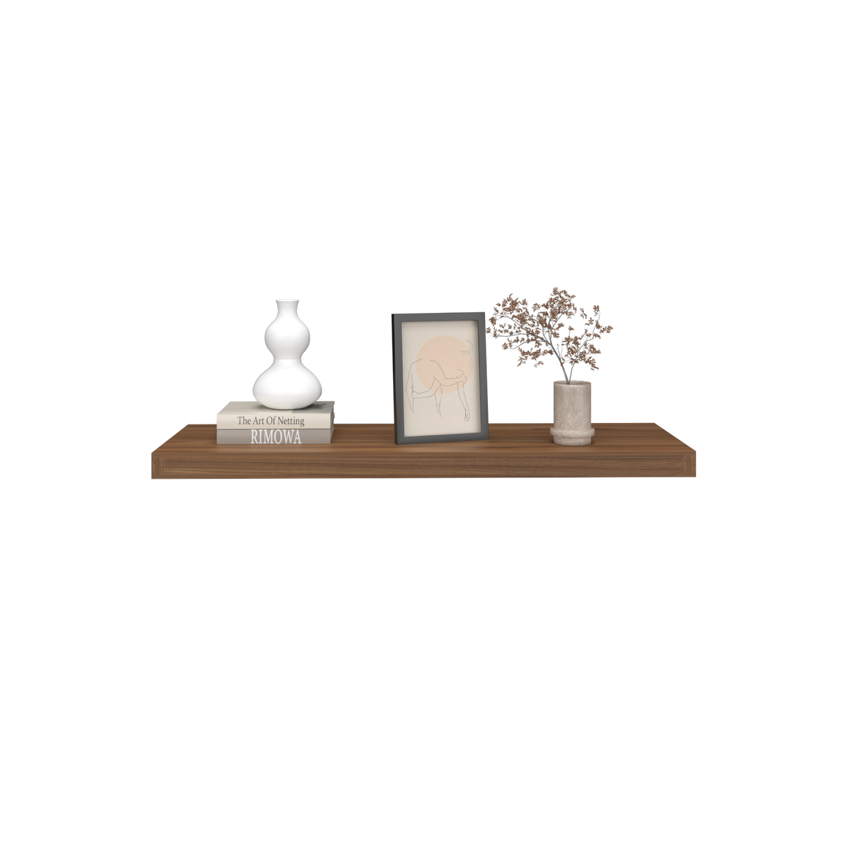 Repisa Gales 80x3.8cm Rectangular Flotante con Dos Entrepaños - REPISAS | Bylmo