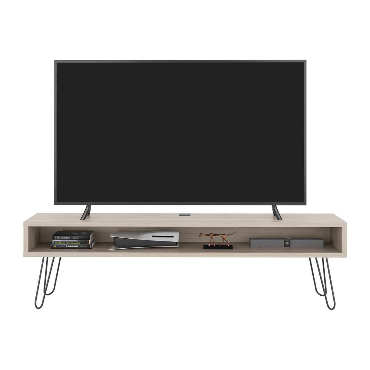 Rack de TV Luft Ceniza 180x49.5cm para TV Hasta 75" Pulgadas con Un Compartimiento - MUEBLES DE TV | Bylmo