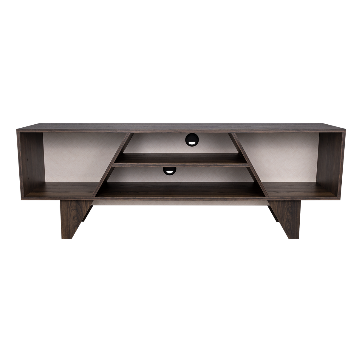 Rack de TV Pisa Nogal y Toquilla 150x53.6cm para TV Hasta 65" Pulgadas con Cuatro Compartimientos - MUEBLES DE TV | Bylmo