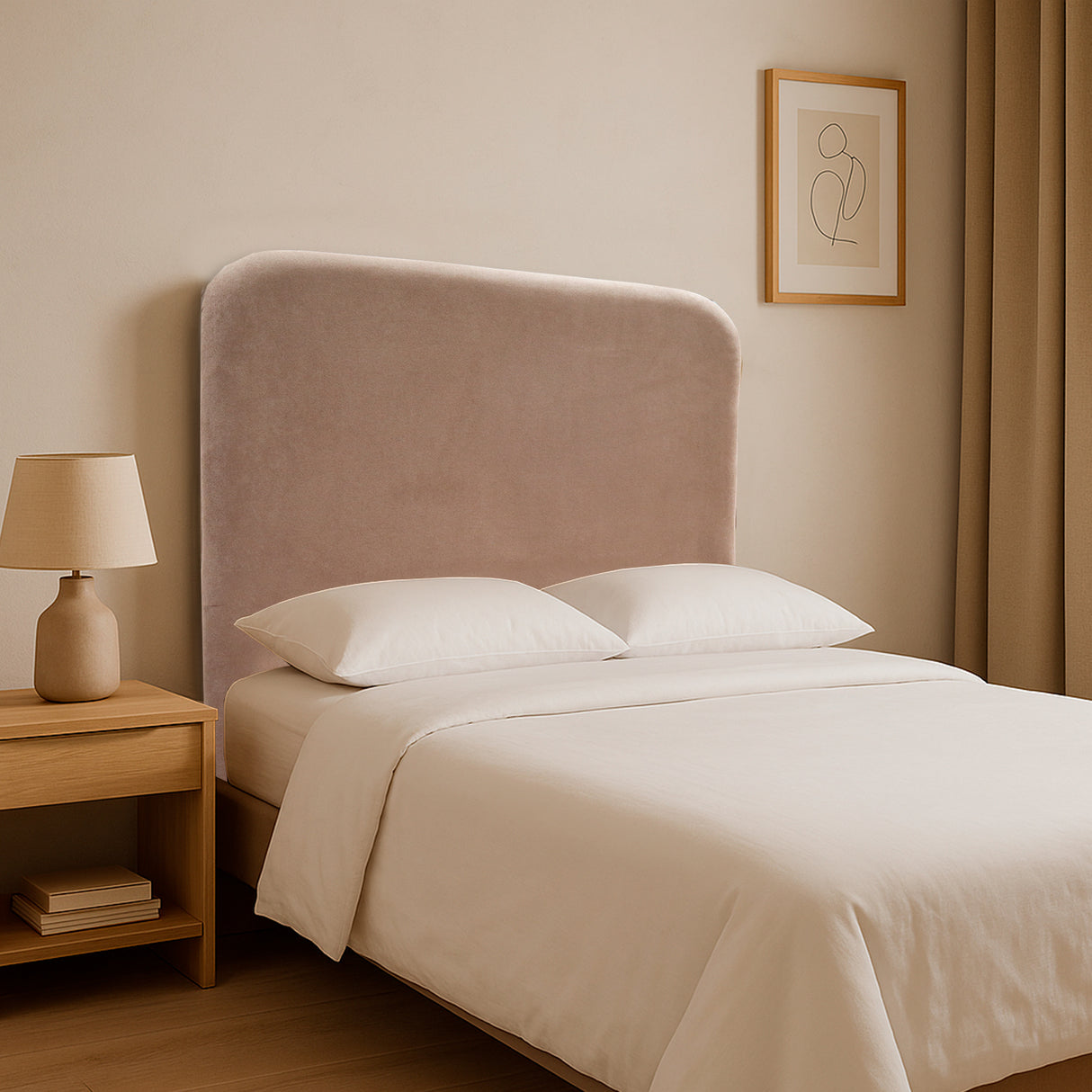 Cabecero de Piso Comfort Camel 100x125cm Abullonado para Cama Sencilla - CABECEROS | Bylmo