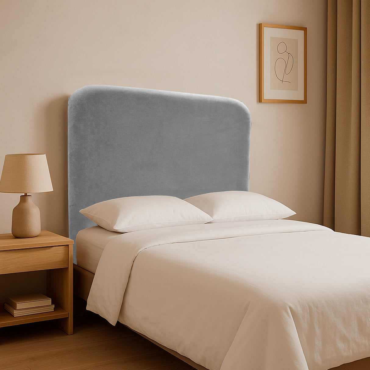 Cabecero de Piso Comfort Gris 160x125cm Abullonado para Cama Queen - CABECEROS | Bylmo