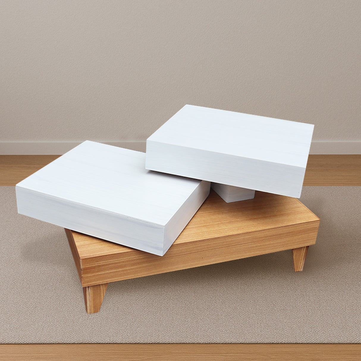 Mesa de Centro Roma Marron Claro 62x35cm Rectangular - MESAS DE CENTRO | Bylmo