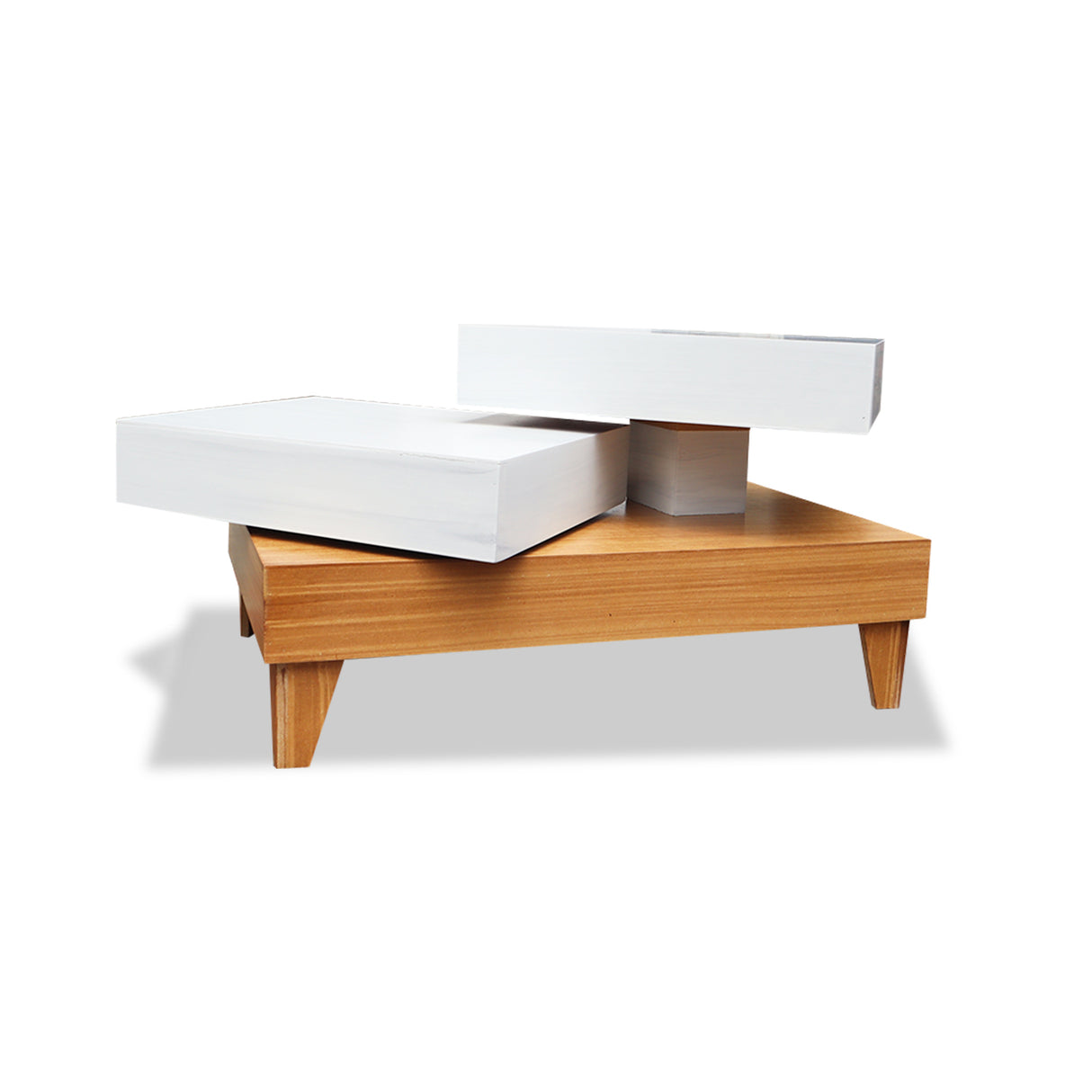 Mesa de Centro Roma Marron Claro 62x35cm Rectangular - MESAS DE CENTRO | Bylmo