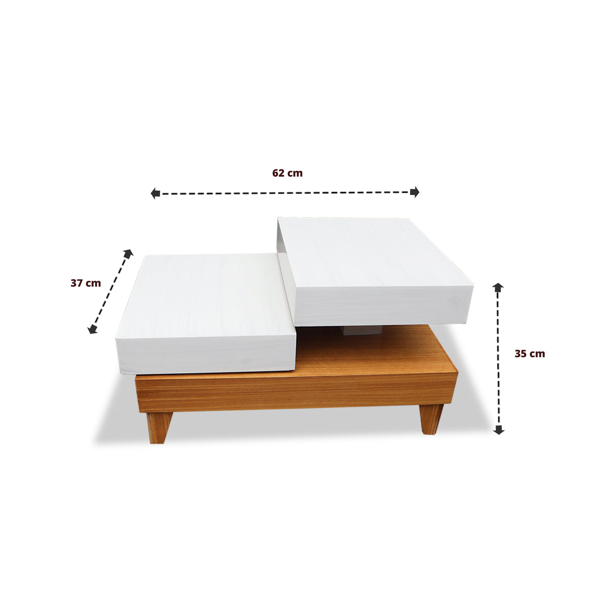 Mesa de Centro Roma Marron Claro 62x35cm Rectangular - MESAS DE CENTRO | Bylmo