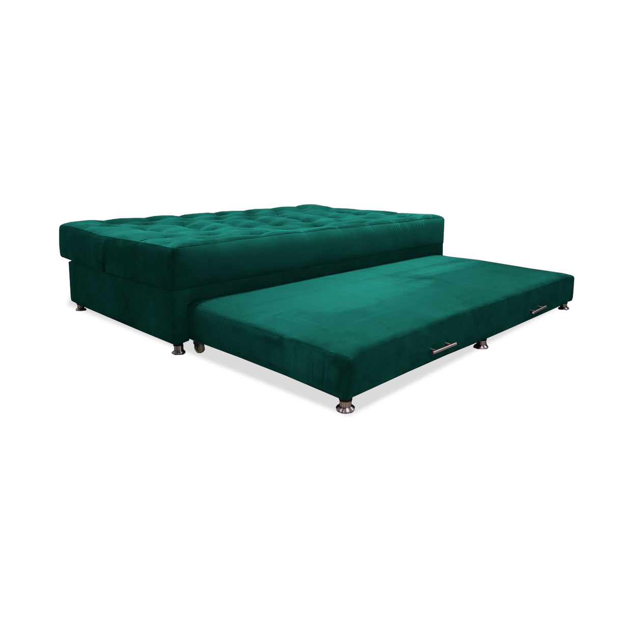 Sofacama Aston Verde 190x95cm de Tres Puestos Reclinable Antifluido y sin Apoya Brazos - SOFAS Y POLTRONAS | Bylmo