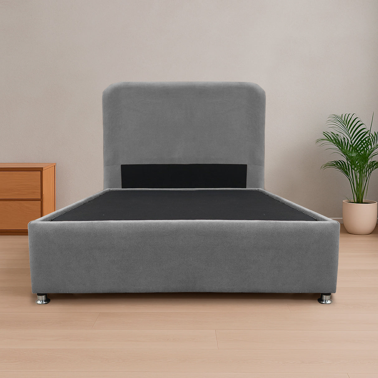 Combo Base Cama y Cabecero Comfort Gris para Cama Sencilla 100 X 190 Cm con Patas - CAMAS | Bylmo