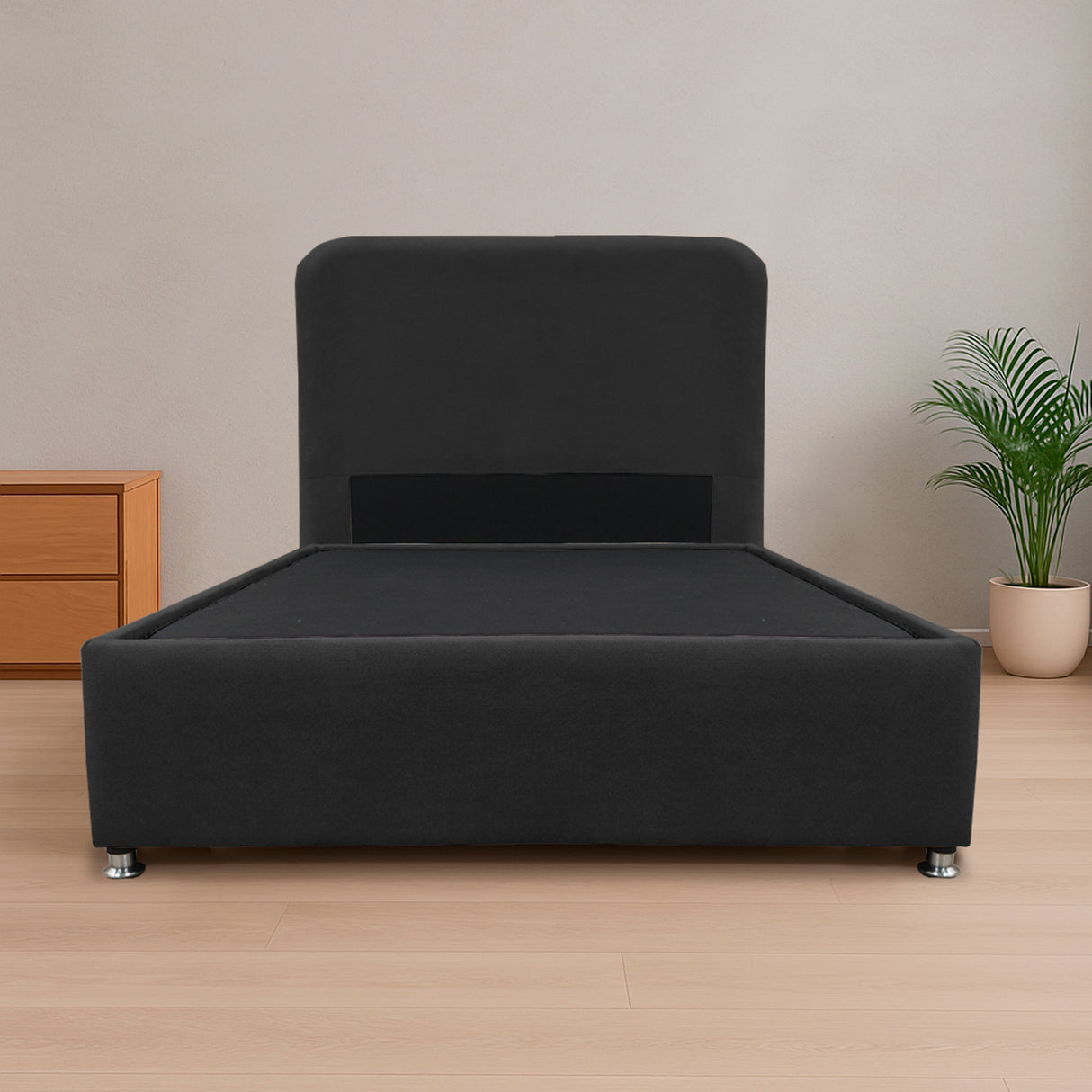 Combo Base Cama y Cabecero Comfort Negro para Cama Doble 140 X 190 Cm con Patas - CAMAS | Bylmo