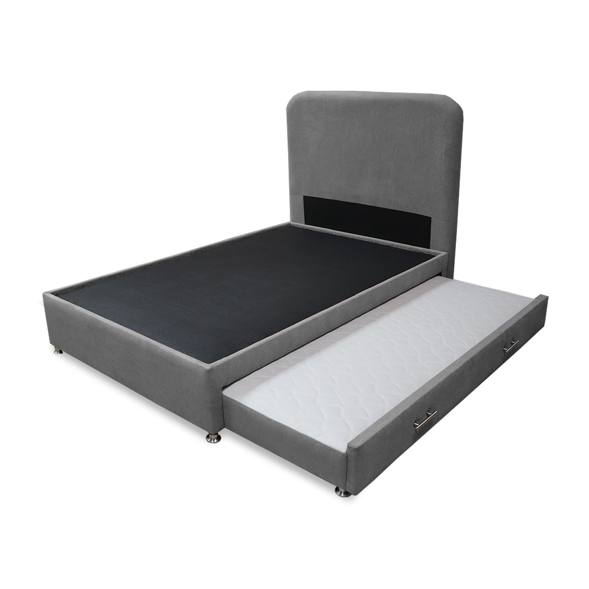 Combo Cama Tarima Nido y Cabecero Comfort Gris para Cama Semidoble 120 X 190 Cm con Patas - CAMAS | Bylmo