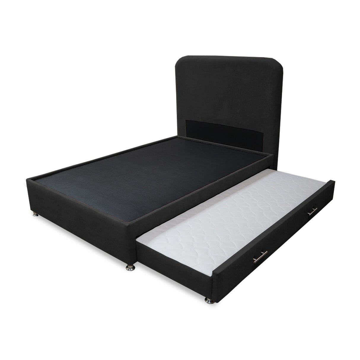 Combo Cama Tarima Nido y Cabecero Comfort Negro para Cama Semidoble 120 X 190 Cm con Patas - CAMAS | Bylmo